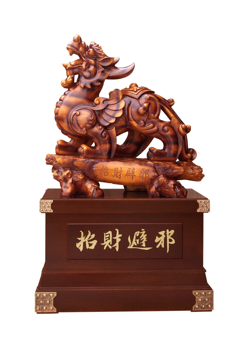 開(kāi)光招財(cái)貔貅擺件 大型鎮(zhèn)宅辟邪木雕工藝品探秘